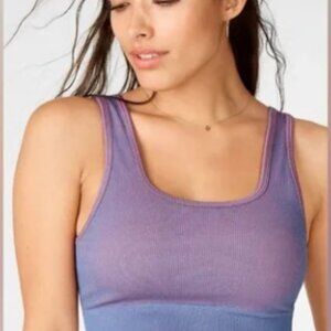 NWT Fabletics Harper Seamless Sports Bra - Aster Purple/Guava - Medium